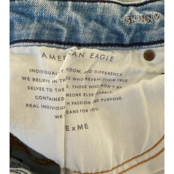 American Eagle Outfitters Men's Skinny Jeans 32x30 Light Wash Stretch whiskering - Picture 3 of 8